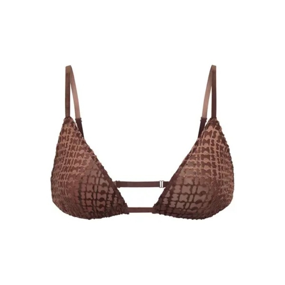 Skims Wireless Velvet Triangle Bralette Chestnut Size 2X
